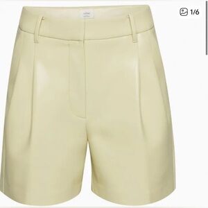 Wilfred Cream High Waist Women's faux leather Shorts